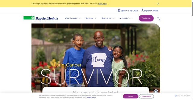 Security scan screenshot of https://www.baptist-health.com