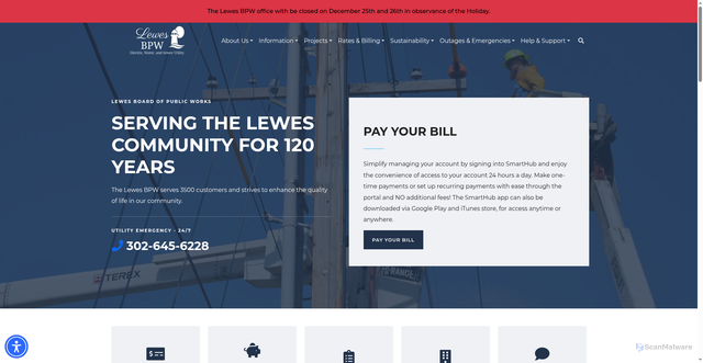 Security scan screenshot of https://www.lewesbpwde.gov/