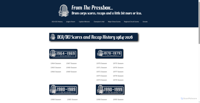 Security scan screenshot of https://fromthepressbox.com/dca-dcihistory
