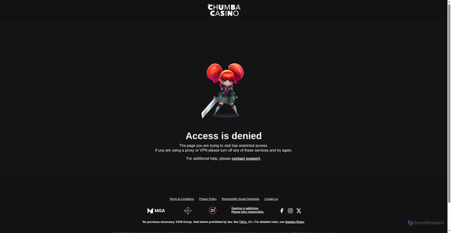 Security scan screenshot of https://play.chumbacasino.com