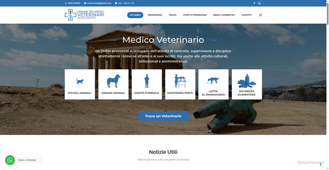 Security scan screenshot of https://www.ordineveterinariagrigento.it/