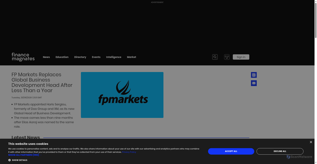 Security scan screenshot of https://www.financemagnates.com