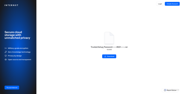 Security scan screenshot of https://href.li/?https://secure.internxt.com/sh/file/UJD5ZyeGRf6q6oDG84mfmQ/Jn5A4wMh