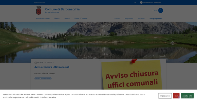 Security scan screenshot of https://comune.bardonecchia.to.it/