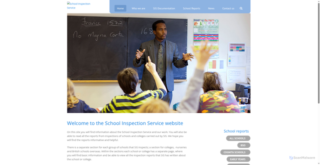Security scan screenshot of http://www.schoolinspectionservice.co.uk/