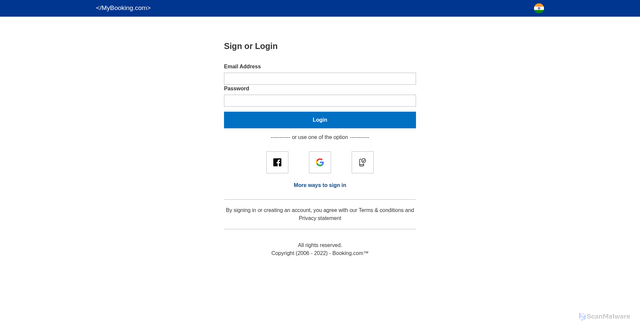Security scan screenshot of mybooking-com.vercel.app