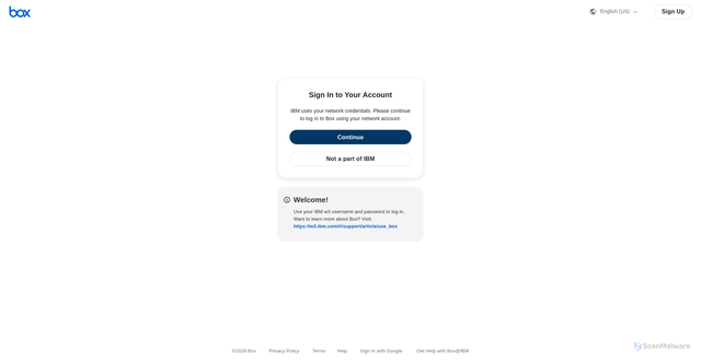 Security scan screenshot of https://ibm.account.box.com
