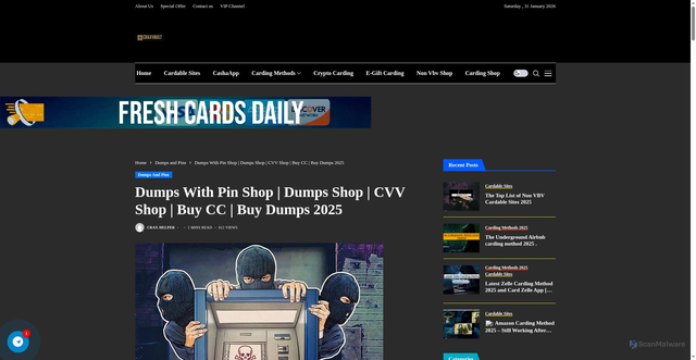 Security scan screenshot of https://craxvaults.com/dumps-with-pin-shop-dumps-shop-cvv-shop-buy-cc/