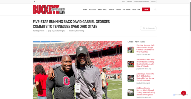 Security scan screenshot of https://buckeyesports.com/five-star-running-back-david-gabriel-georges-commits-to-tennessee-over-ohio-state/