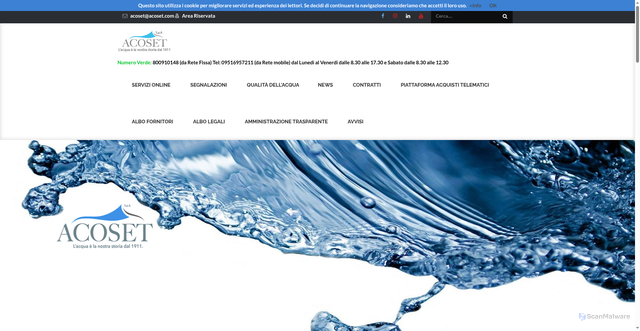 Security scan screenshot of https://www.acoset.com/