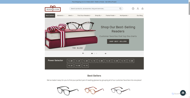 Security scan screenshot of https://www.readers.com