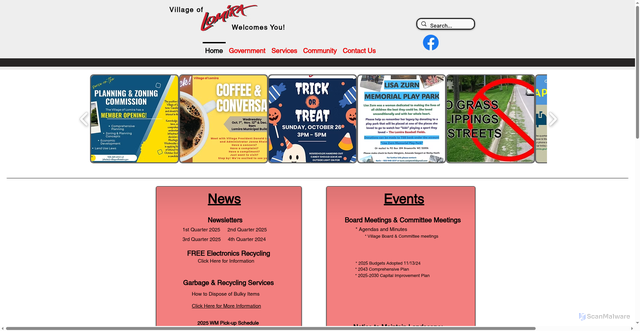 Security scan screenshot of https://www.villageoflomira.gov/