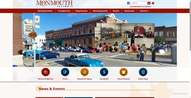 Security scan screenshot of http://cityofmonmouthil.gov/