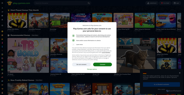 Security scan screenshot of https://www.play-games.com