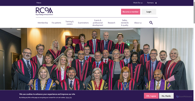 Security scan screenshot of https://www.rcoa.ac.uk/
