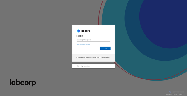 Security scan screenshot of https://labcorp.sharepoint.com