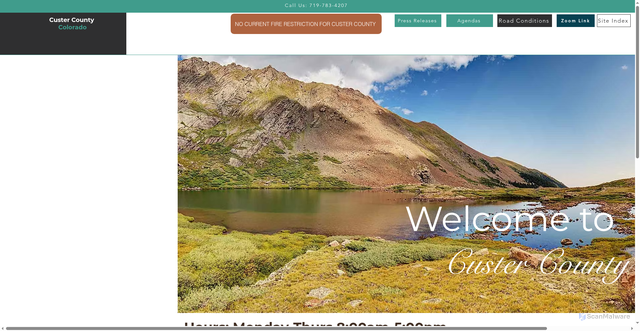 Security scan screenshot of https://www.custercounty-co.gov/