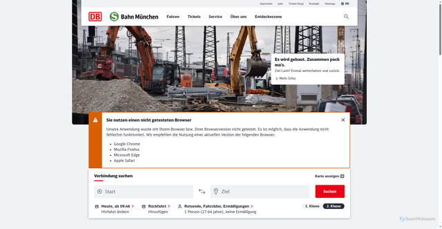 Security scan screenshot of https://www.s-bahn-muenchen.de