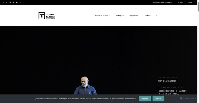 Security scan screenshot of https://www.teatrodinapoli.it/