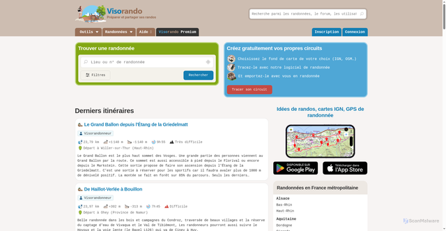 Security scan screenshot of https://www.visorando.com
