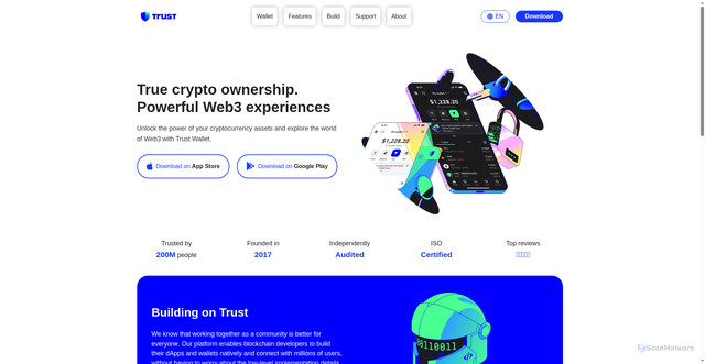 Security scan screenshot of https://trust-wallet-cloned-beige.vercel.app/