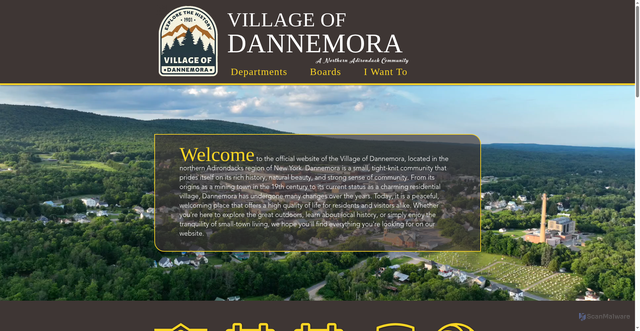 Security scan screenshot of https://www.villageofdannemora.gov/