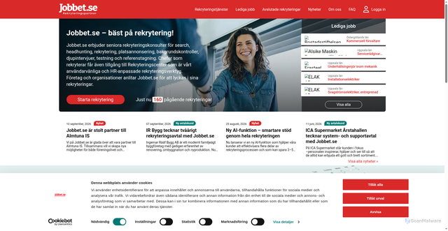Security scan screenshot of https://jobbet.se
