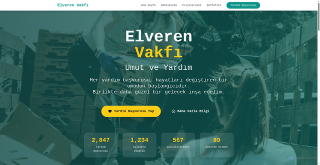 Security scan screenshot of https://elverenvakfi.org/?NA