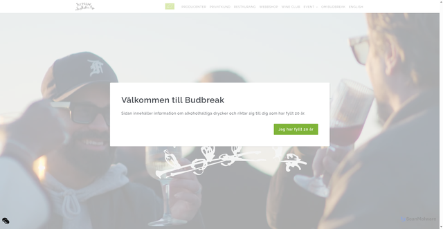 Security scan screenshot of https://budbreak.se