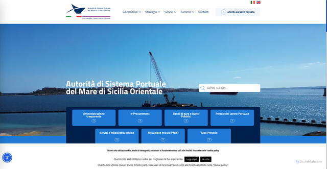 Security scan screenshot of https://www.adspmaresiciliaorientale.it/