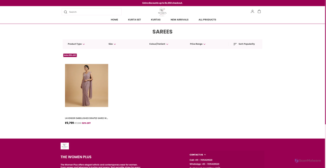 Security scan screenshot of https://thewomenplus.com/collection/hvzb0Ssn