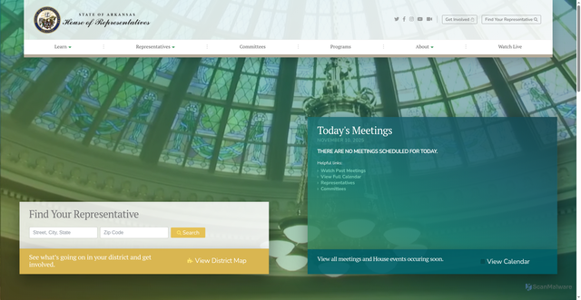 Security scan screenshot of https://www.arkansashouse.org/
