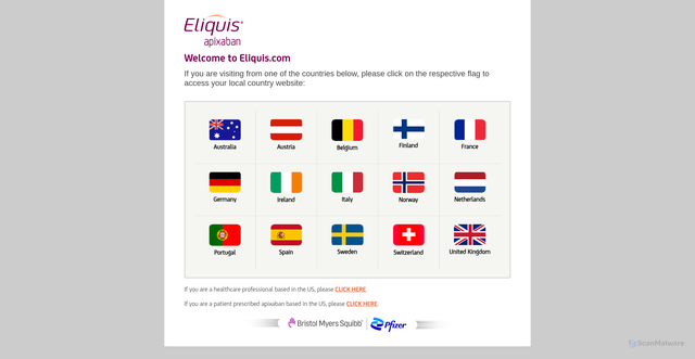 Security scan screenshot of https://eliquis.bmscustomerconnect.com