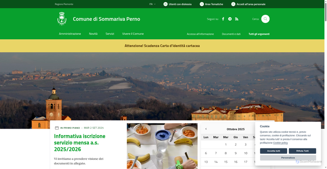 Security scan screenshot of https://www.comune.sommarivaperno.cn.it/