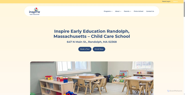Security scan screenshot of https://inspireschools.com/location/ma/randolph-massachusetts-child-care-center/
