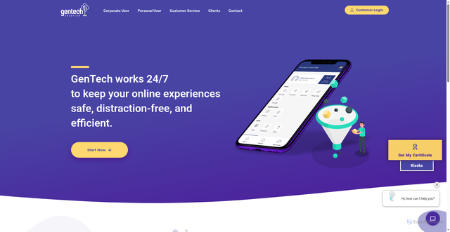 Security scan screenshot of https://gentechsolution.com