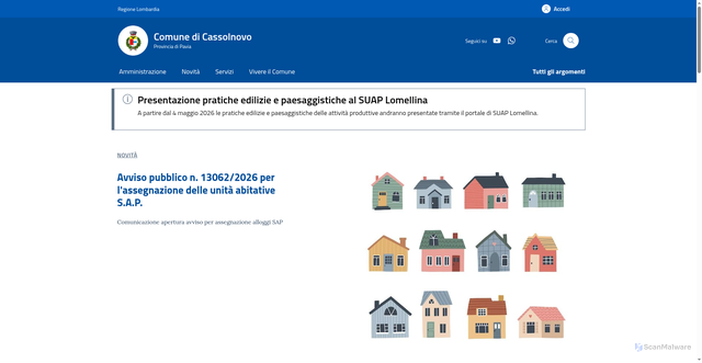 Security scan screenshot of https://www.comune.cassolnovo.pv.it