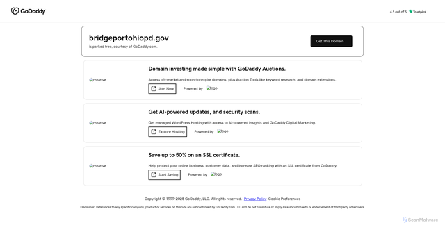 Security scan screenshot of https://bridgeportohiopd.gov/