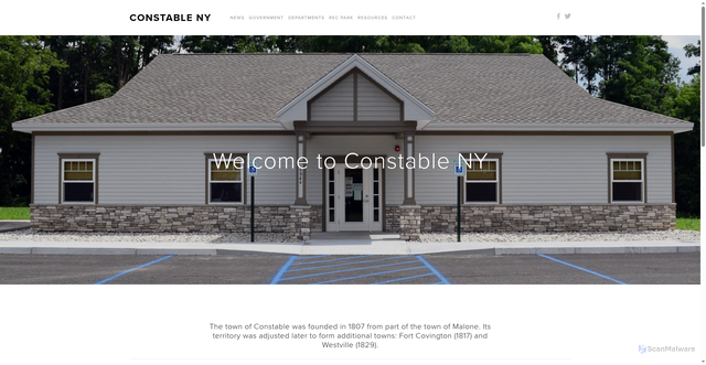Security scan screenshot of https://www.townofconstableny.gov/