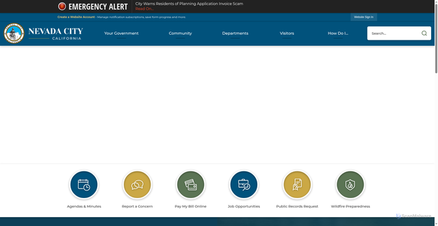 Security scan screenshot of https://nevadacityca.gov/