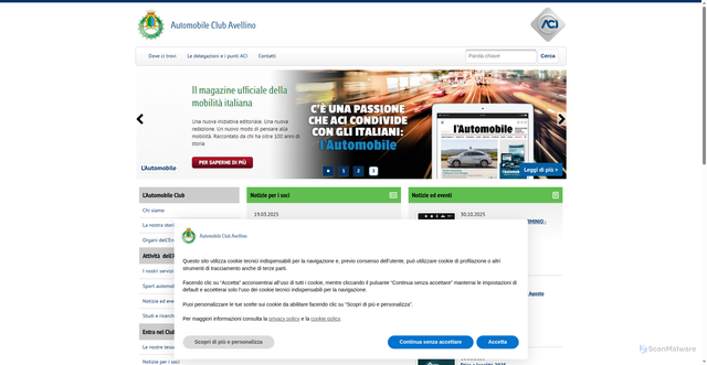 Security scan screenshot of https://avellino.aci.it/