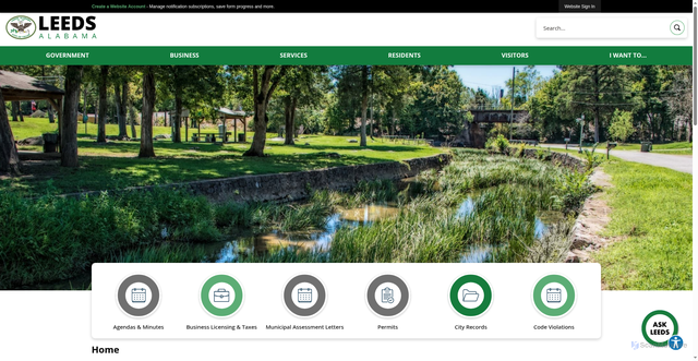 Security scan screenshot of https://leedsalabama.gov/