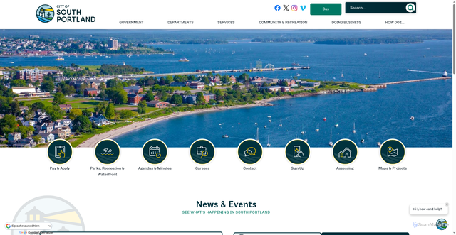 Security scan screenshot of https://southportland.gov/
