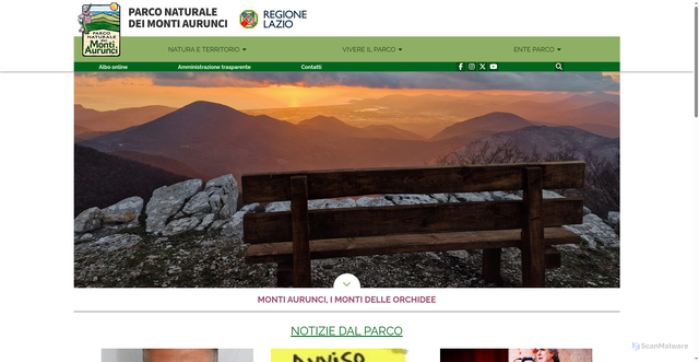 Security scan screenshot of https://www.parcoaurunci.it/