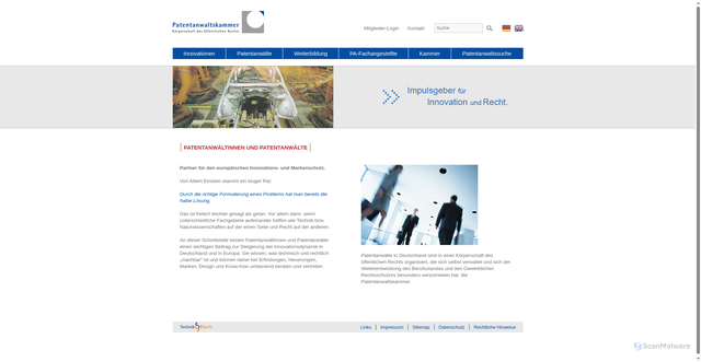 Security scan screenshot of https://www.patentanwalt.de/de/