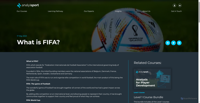 Security scan screenshot of https://analyisport.com/insights/what-is-fifa/