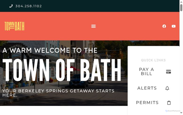 Security scan screenshot of https://townofbathwv.gov/