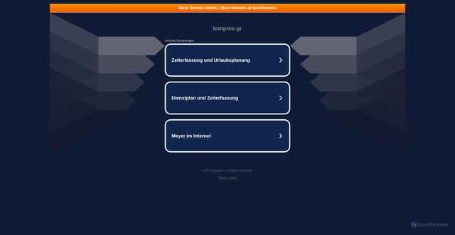 Security scan screenshot of http://www.tempme.gr/