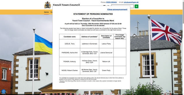 Security scan screenshot of https://www.yeovil.gov.uk/
