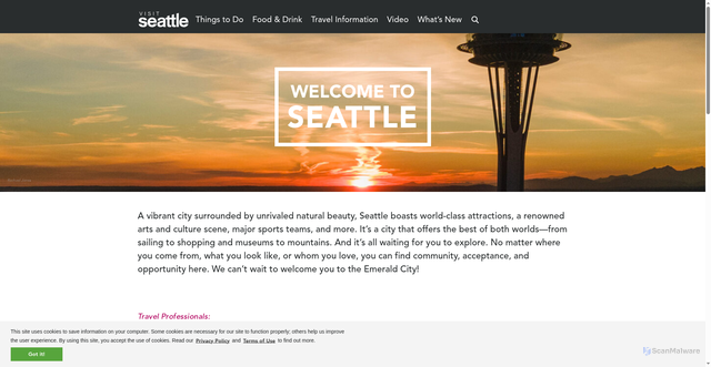 Security scan screenshot of https://seattletravelguide.org/